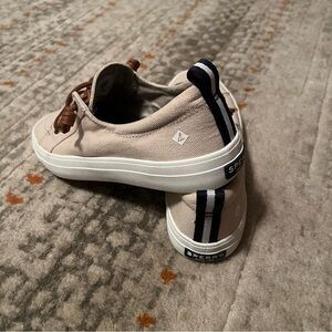 NWOT Sperry Beige Canvas Sneakers Sz 7